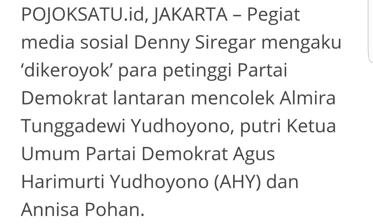 Denny Siregar Sindir SBY Kerahkan Cucu Minta Jokowi Lockdown