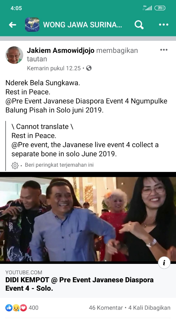 Didi Kempot Meninggal Dunia, Sobat Ambyar di Suriname Ikut Berduka