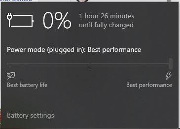 Baterai Laptop 0%(Plugged in)