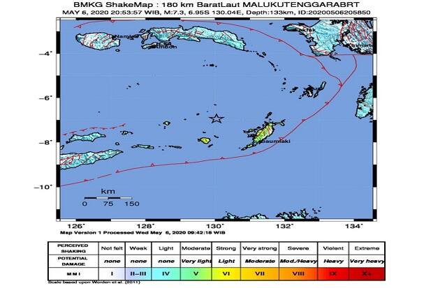 Gempa Tektonik 7,3M Guncang Laut Banda, Tak Timbulkan Tsunami