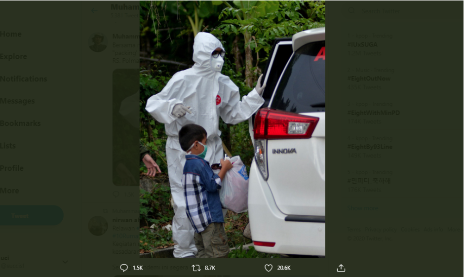 Viral! Potret Bocah 7 Tahun Positif Covid-19 Bawa ‘Bekal’ Pakai Kresek