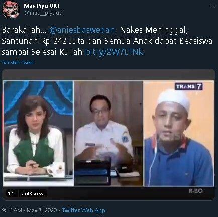 Anies Jamin Biayai Kuliah Anak Nakes yang Gugur, Publik: Ga Usah Gede Omong