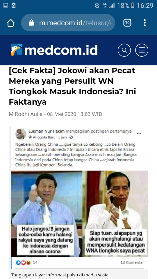 &#91;Cek Fakta&#93; Jokowi akan Pecat Mereka yang Persulit WN Tiongkok Masuk Indonesia?
