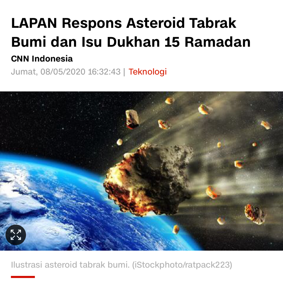 Lapan Respon Asteroid Tabrak Bumi Dan Isu Ramalan 15 Ramadhan