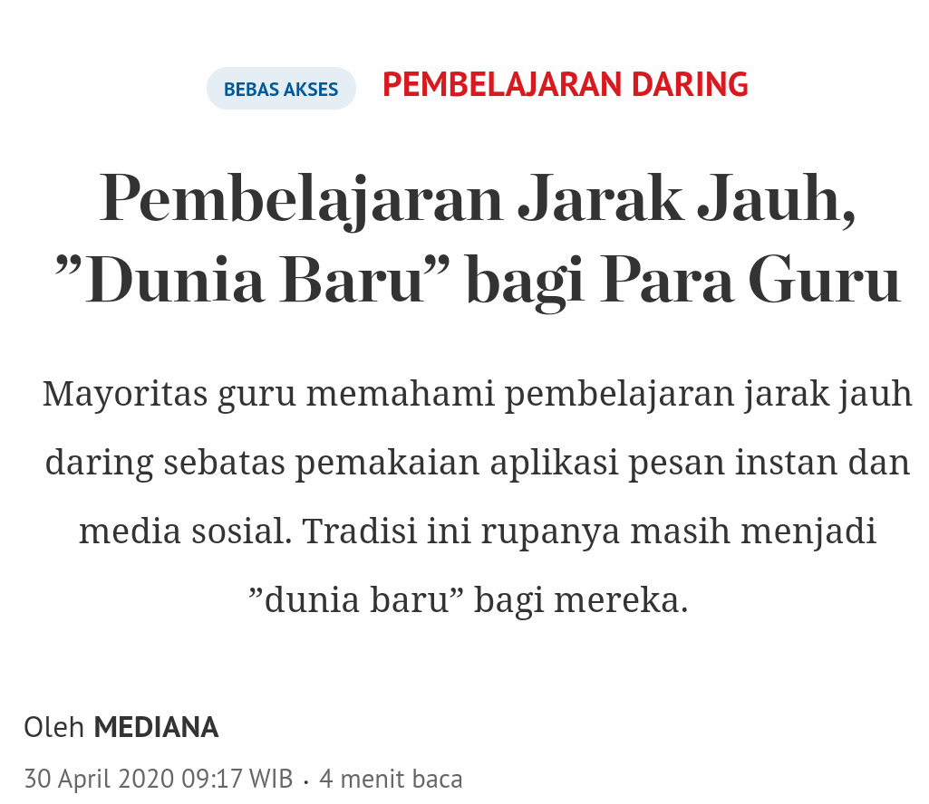 PENGGUNAAN SALAH SATU APLIKASI BELAJAR DARING