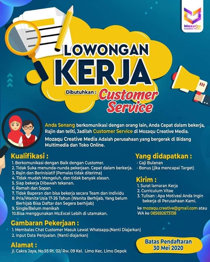 Loker Customer Service Wilayah Limo, Depok, Jabar