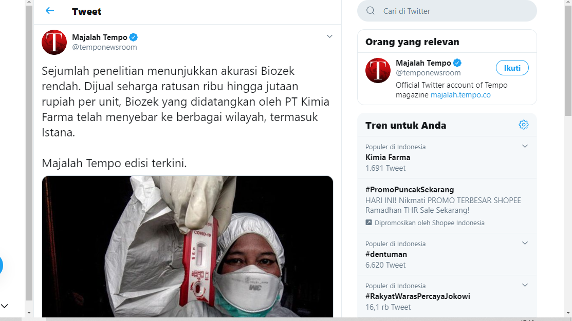 Kimia Farma Trending Topic Terkait Kejanggalan Alat Rapid Test dan nyewa Buzzer?