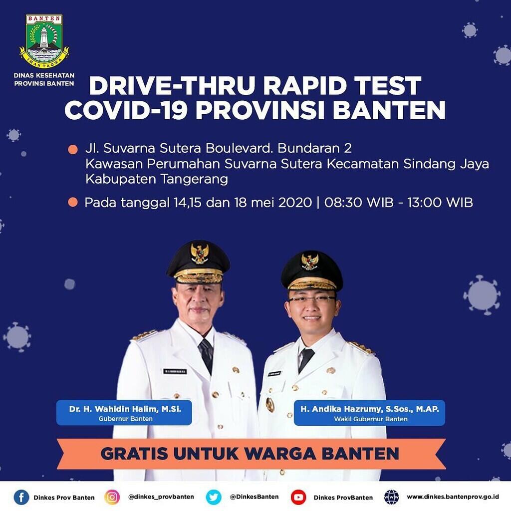 Dinkes Provinsi Banten Kembali Gelar Drive Thru Rapid Test