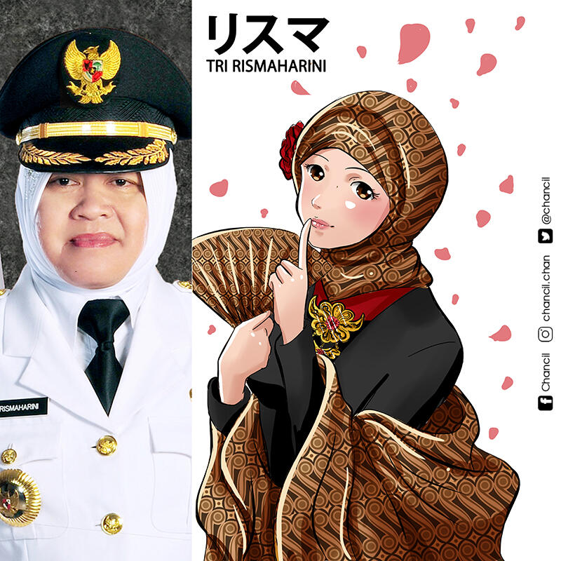 9 Potret Publik Figur Indonesia Diubah Jadi Anime, Keren Banget!