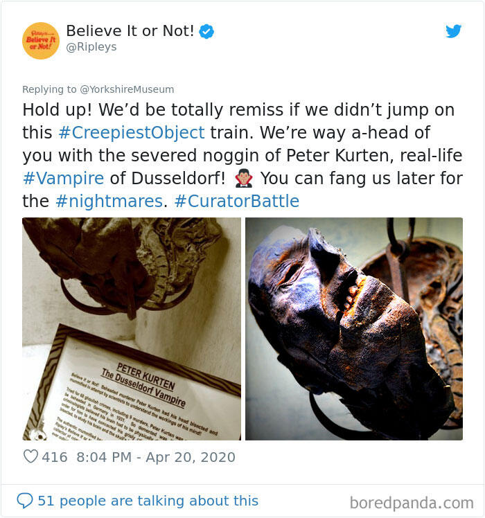 #CuratorBattle, Koleksi Museum Paling Mengerikan.