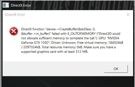 Directx error