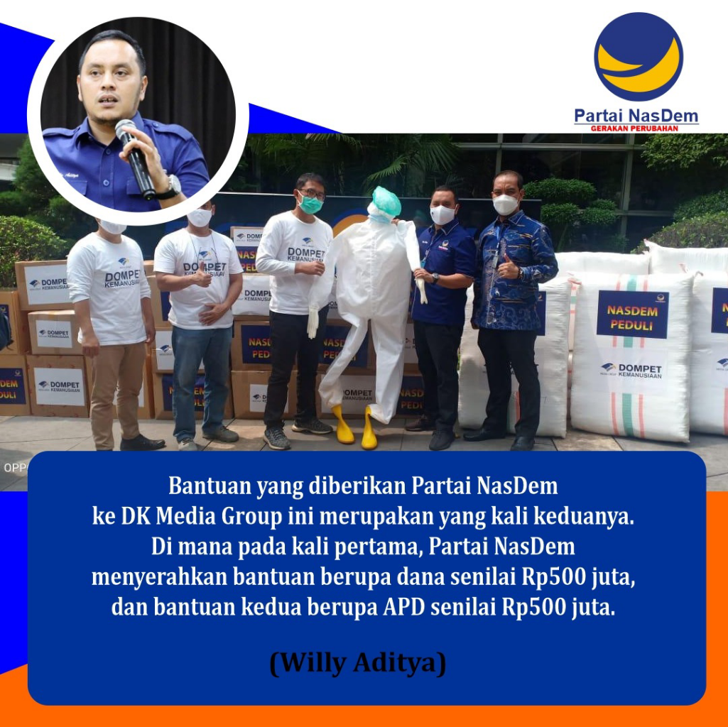 Salut! Partai NasDem Salurkan Bantuan Rp 500 Juta Dari Iuran Seluruh Anggotanya