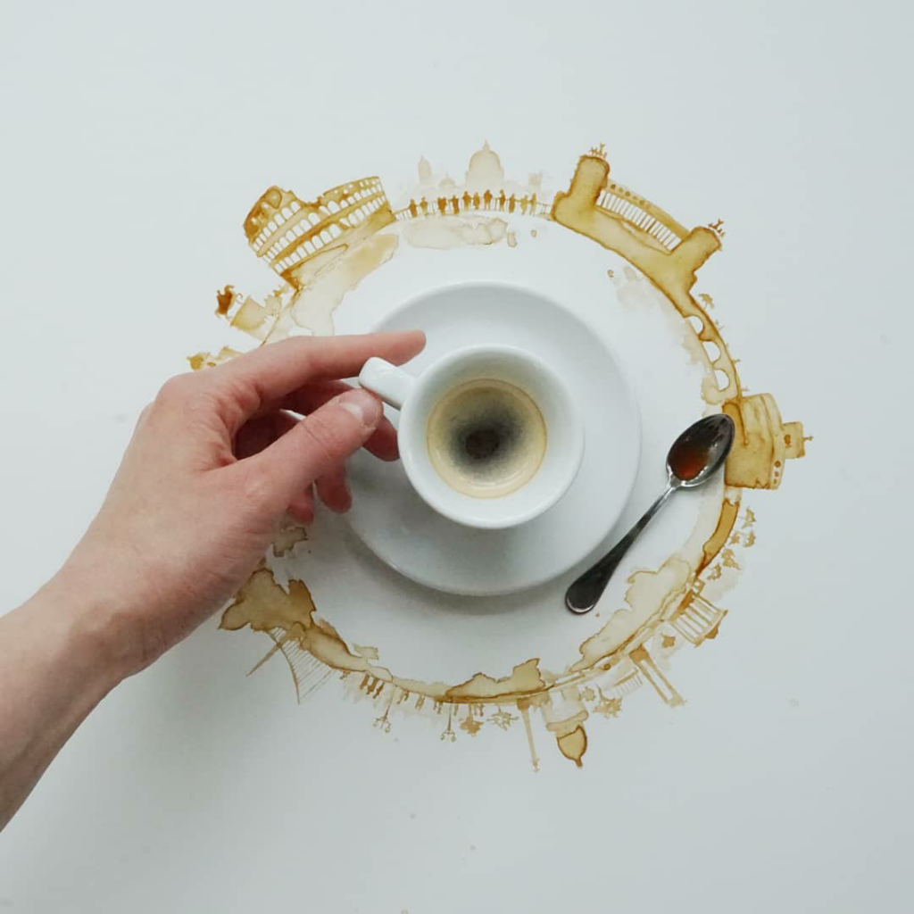 Karya Seni Menakjubkan yang Terbuat Hanya dari Air Kopi