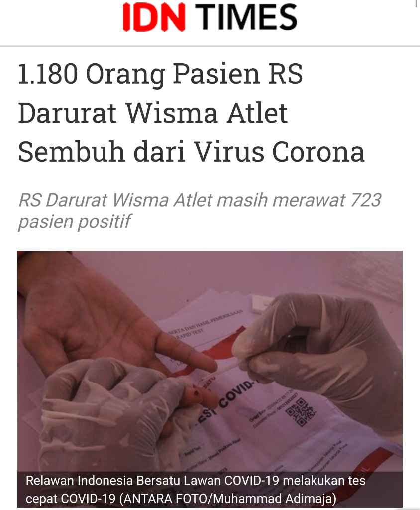 Pasien Positif Virus Corona di DKI Jakarta Naik Dua Kali Lipat