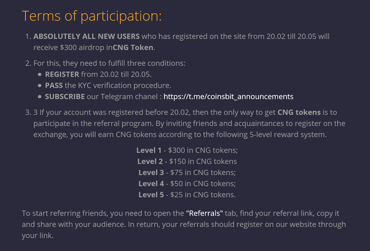 Airdrop CNG senilai 300$ buruan daftar gan Cair 1 Juni