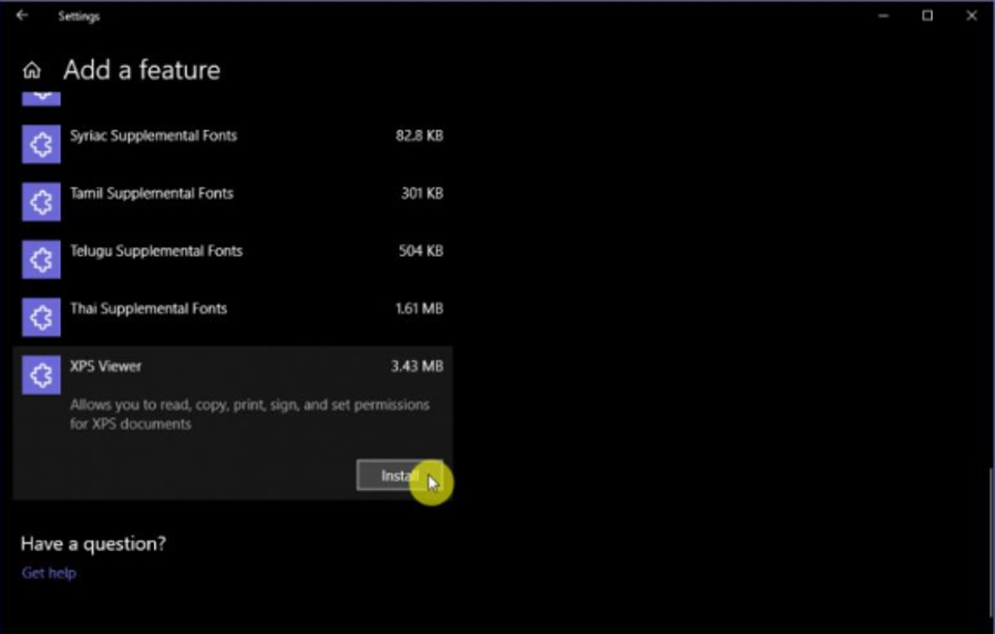 Cara Install XPS Viewer di Windows 10