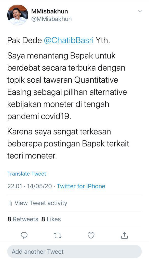 Legislator Tantang Chatib Basri Debat Terbuka Soal Kebijakan Moneter