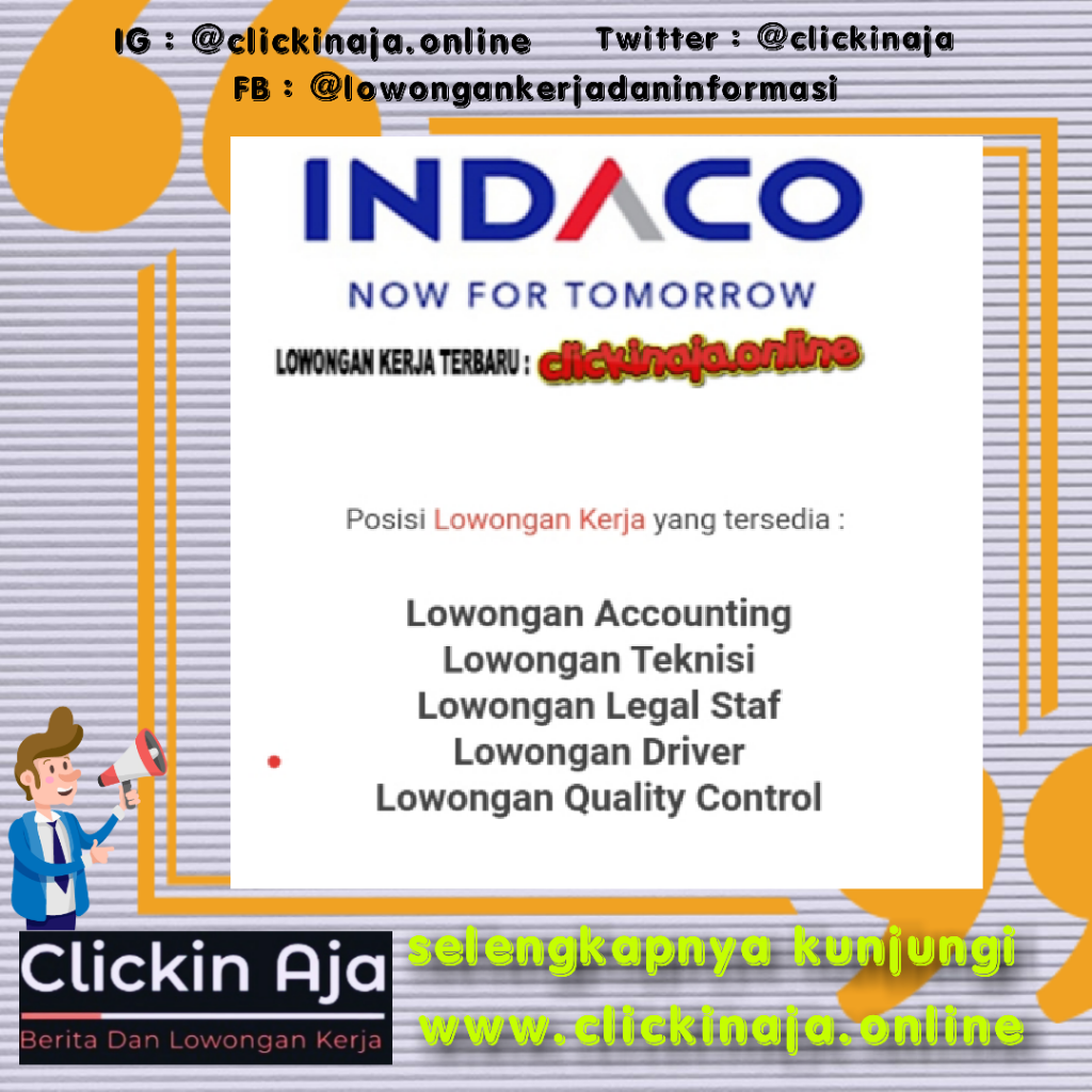 Lowongan Kerja Terbaru PT Indaco Warna Dunia