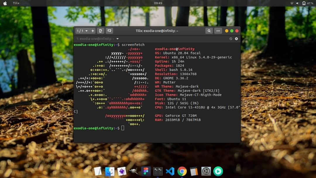 UBUNTU 20.04 LTS mac Mojave Theme &amp; Icons