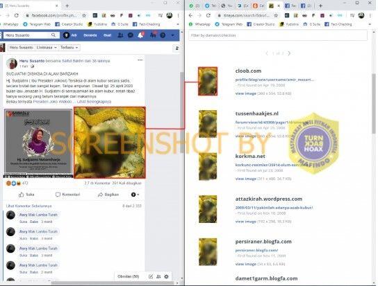 Lagi, Beredar Hoaks di FB Narasi &amp; Foto Tanda Ibunda Jokowi Disiksa di Alam Barzakh?