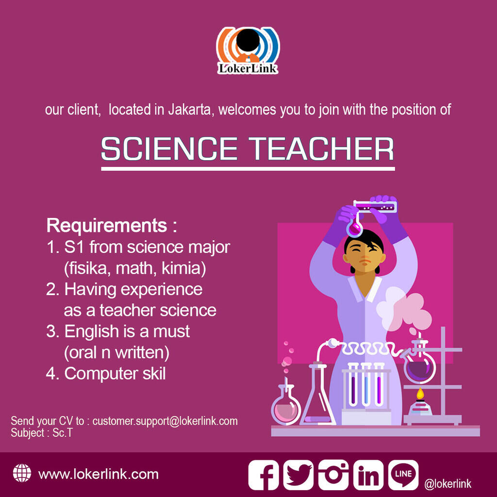 Lowongan Kerja "SCIENCE TEACHER"