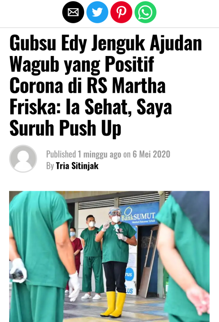 Pilih Sistem Klaster Tangani Corona, Gubsu Edy: Saya Nggak Kenal PSBB