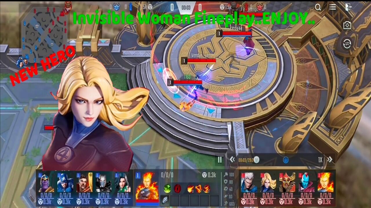 Captain Amerika, Ancient One And Invicible Woman Gameplay Marvel Super War