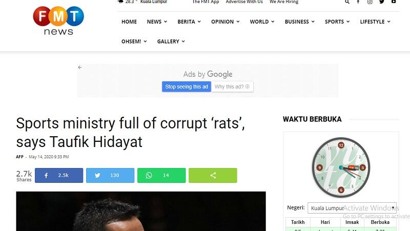 Dugaan Korupsi di Kemenpora Jadi Pemberitaan Media Luar Negeri