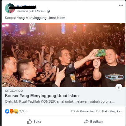 Beredar Foto Selfie Presiden Ditengah Konser, Hoax Saat Pandemi Yang Menyasar Jokowi?