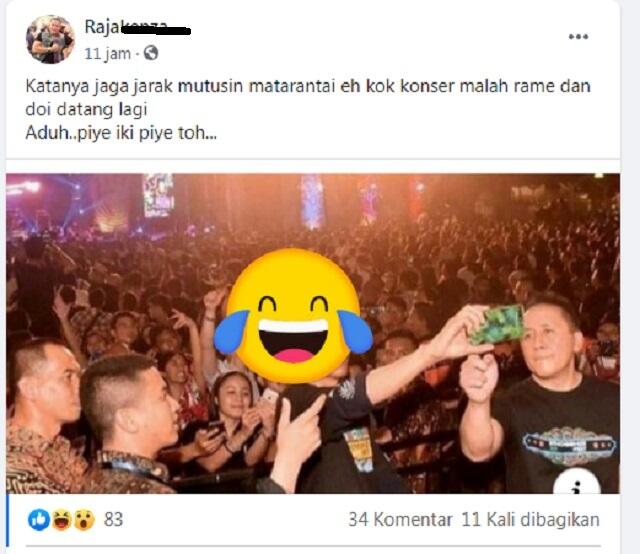 Beredar Foto Selfie Presiden Ditengah Konser, Hoax Saat Pandemi Yang Menyasar Jokowi?