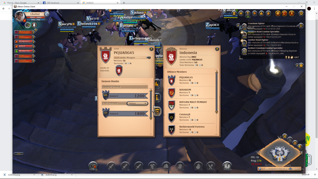 ALBION ONLINE INDONESIA GUILD PEJUANG45 OPEN MEMBER!!