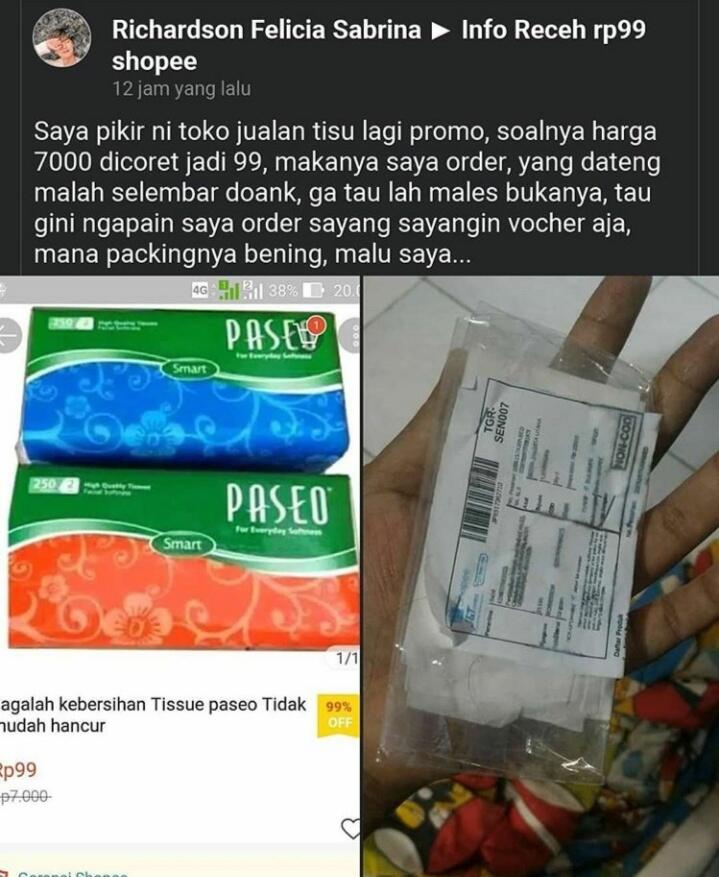 Tertipu Diskon, Dikira Dapat Satu Pack, Orang Ini Ternyata Hanya Dapat Sehelai Tisu