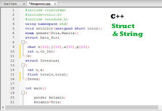 Contoh Program C++ Menggunakan Fungsi Struct Pada