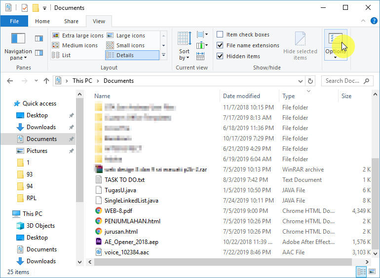 Cara Menampilkan Ekstensi File di Windows 10