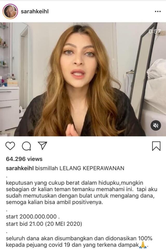 Parah! Sarah Lelang Keperawanan 2 M dengan Bismillah, Ternyata Hanya untuk Bercanda