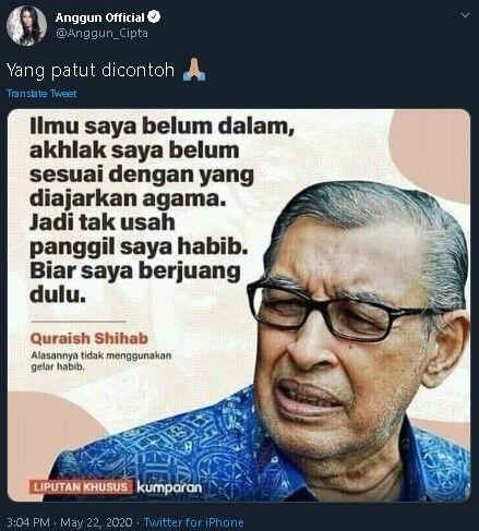 Alasan Quraish Shihab Enggan Dipanggil Habib: Saya Merasa Belum Sampai