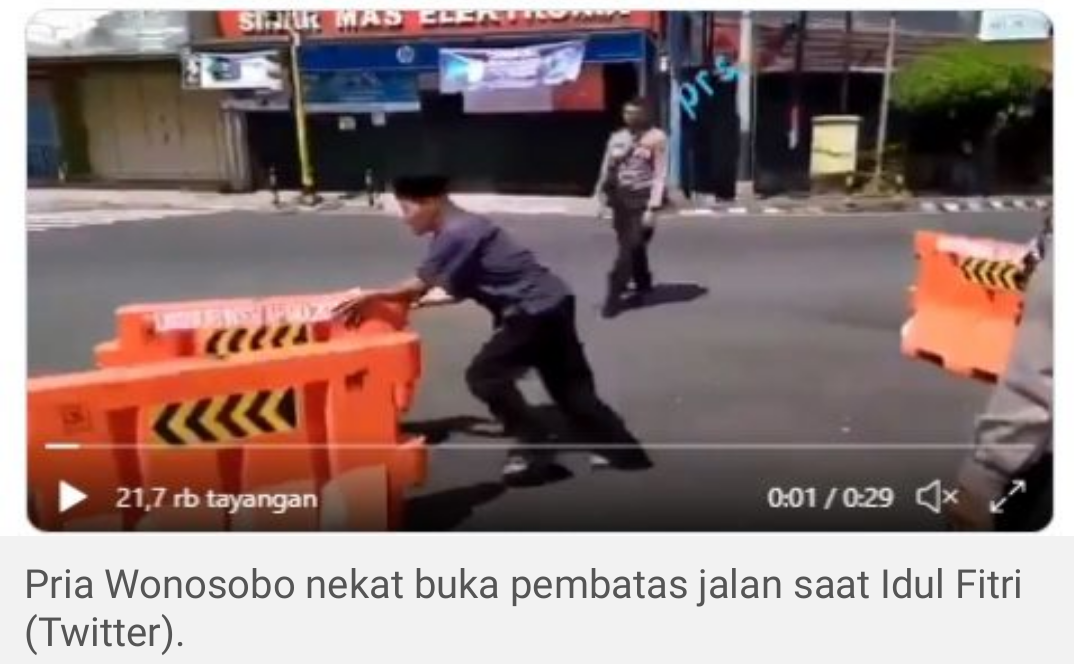 Klaim Lockdown Ganggu Perayaan Idul Fitri, Pria Ini Nekat Melawan Petugas