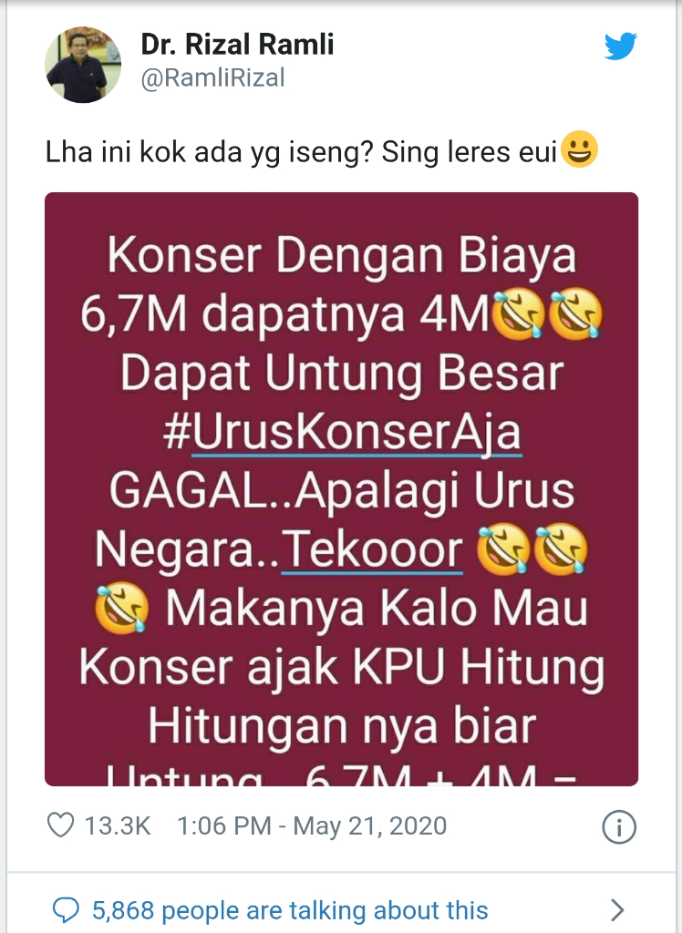 Geger di Medsos Konser Amal Telan Biaya Rp6,7 M, Jawaban Ketua MPR: Hoaks Itu..