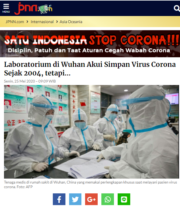 Laboratorium di Wuhan Akui Simpan Virus Corona Sejak 2004, tetapi...
