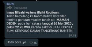 Cek Hoaks: Mamah Dedeh Dikabarkan Meninggal