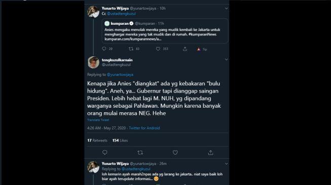 Disentil soal Anies Tolak Pemudik ke Jakarta, Tengku Zul Beri Jawaban Ganda