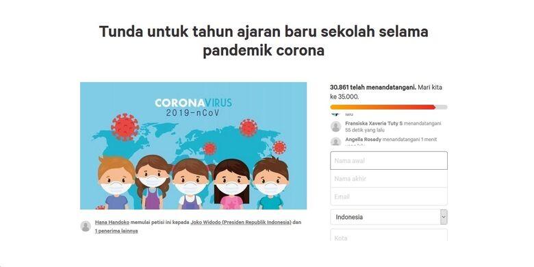 Medsos Ramai Petisi Tunda Masuk Sekolah Selama Pandemi