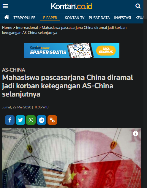 Mahasiswa pascasarjana China diramal jadi korban ketegangan AS-China selanjutnya
