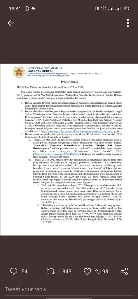 Loh Katanya Freedom Of Speech?? Kok Diskusi Mahasiswa Malah Dapat Ancaman Pembunuhan
