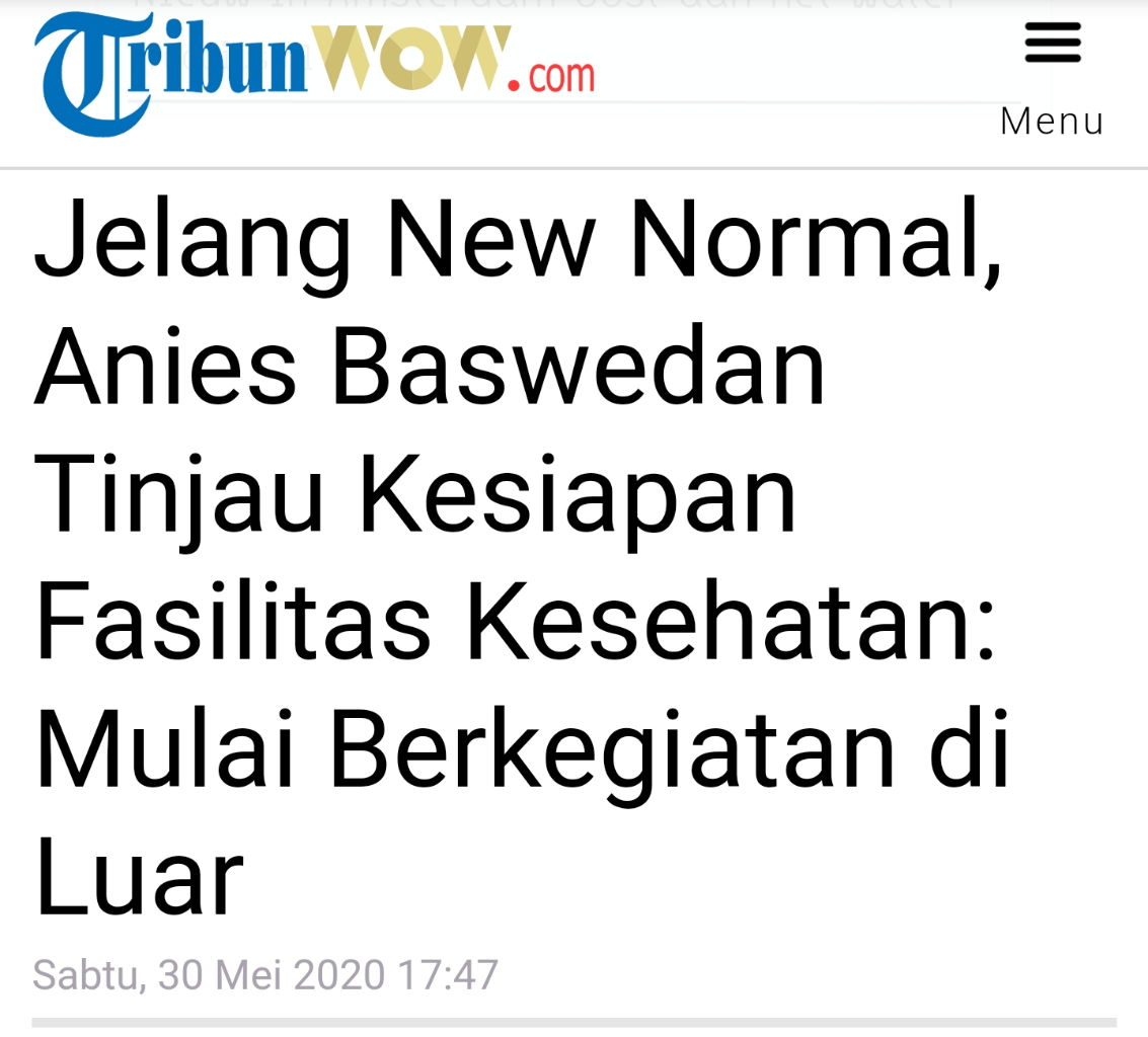 Duh! Wilayah Anies Gak Terdaftar, Ini Daerah yang Direstui Terapkan New Normal