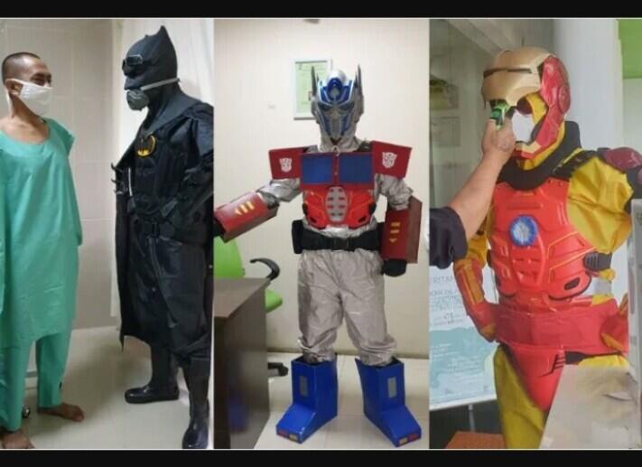 Dokter Keren Ini Memakai APD Menyerupai Kostum Superhero Saat Memeriksa Pasien