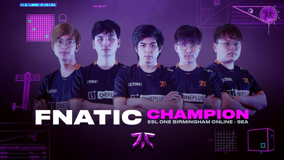 Taklukkan BOOM Esports, Fnatic Keluar Sebagai Juara ESL One Birmingham SEA 2020