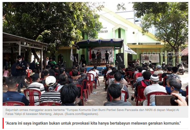 Izin Acara Ditolak Polisi, Ormas Anti PKI Tetap Berkumpul di Halaman Masjid