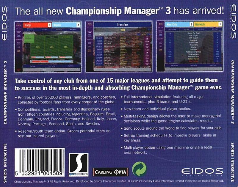 Championship Manager 3 &#91;1998/1999&#93;