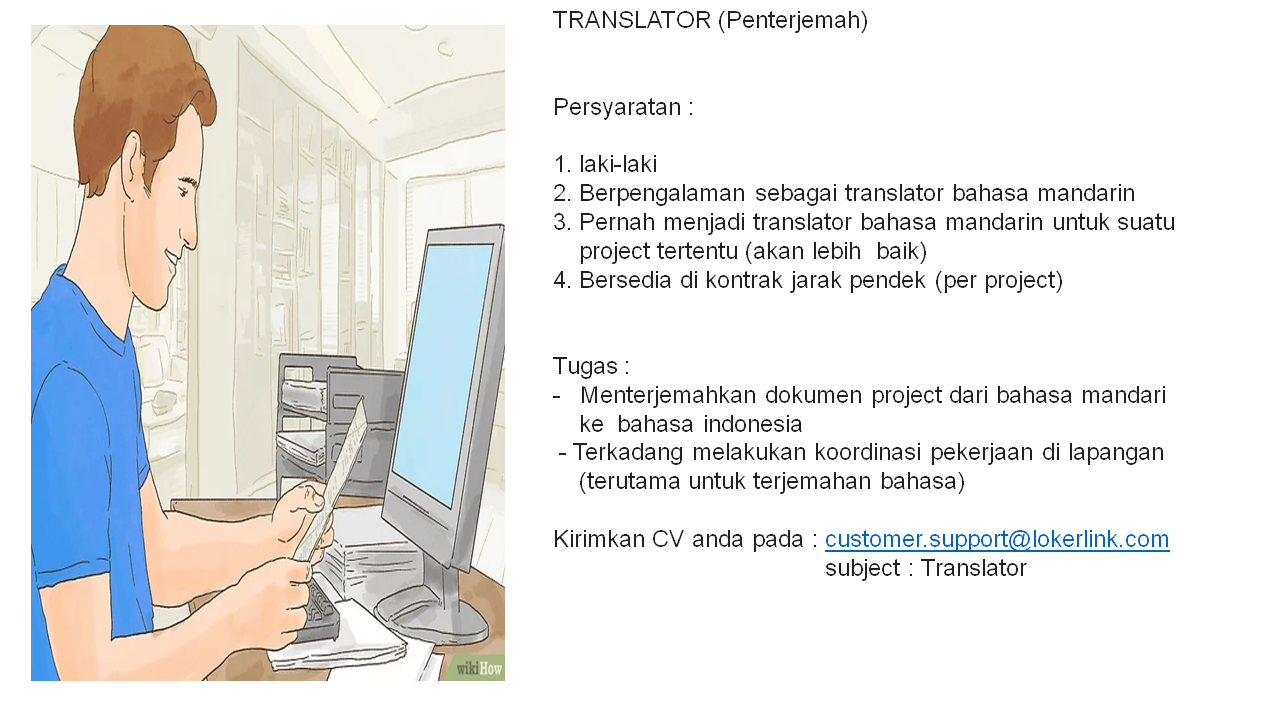 Lowongan Kerja "Translator Bahasa Mandarin"